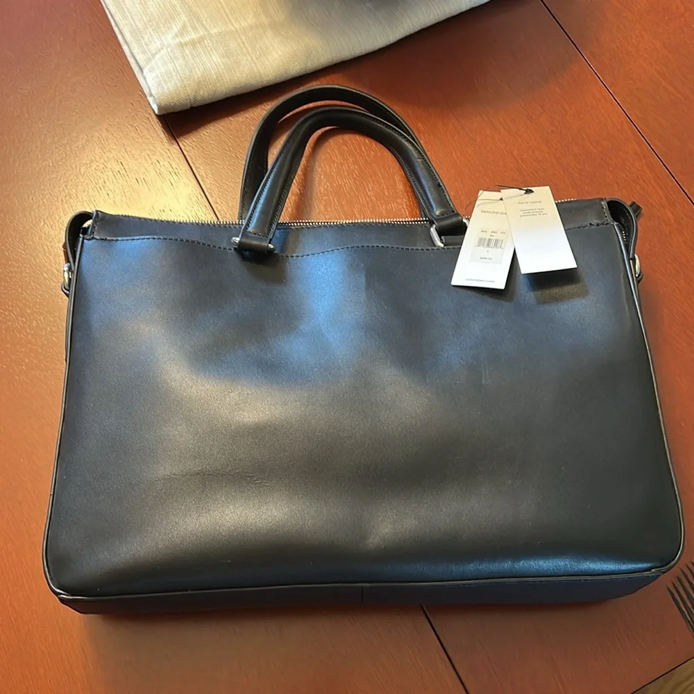 Calvin Klein Genuine Leather Laptop Bag NWT Fits 13